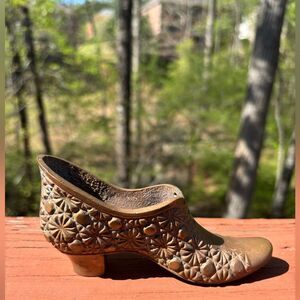 VTG Victorian Shoe Paperweight/Shelf/Mantle Brass Decor